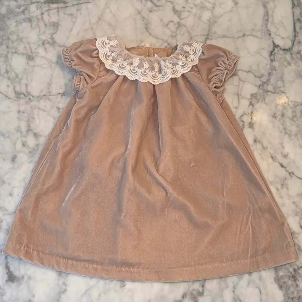 NWT JANIE & JACK VELVET DRESS WITH BLOOMER 12/18M